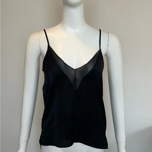 Zara black V-neck crop tank top - Picture 1 of 6